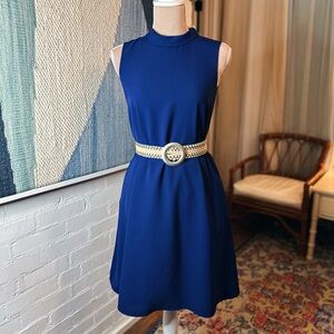 NWT Uniqlo Blue High Neck Shift Dress